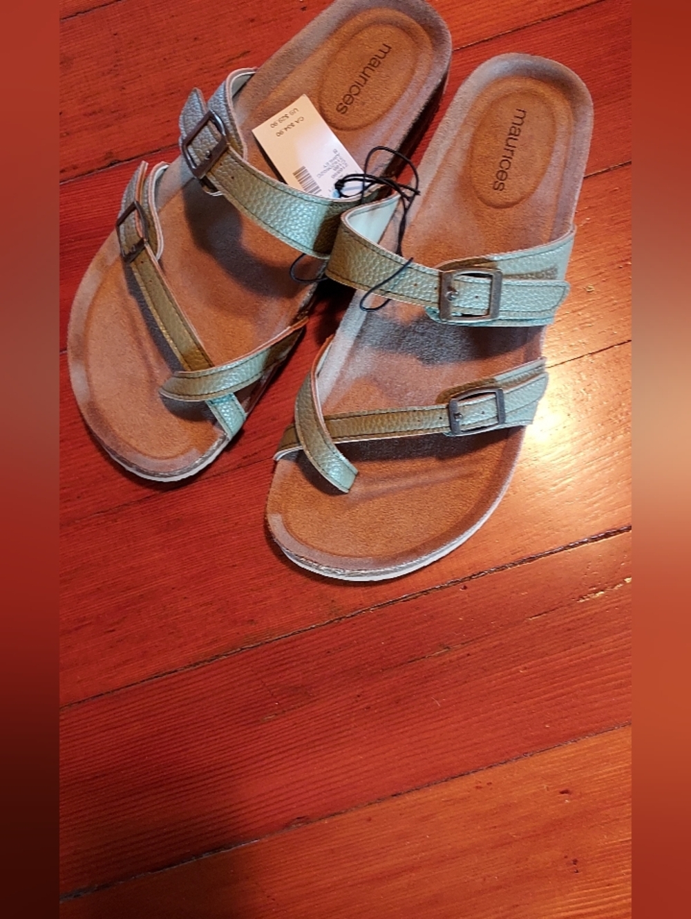 Maurices Green Strappy Buckle Sandals